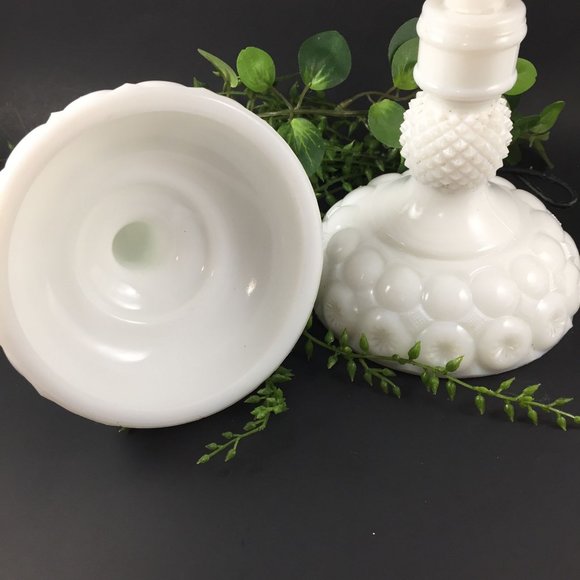 Kemple Glass Accents 2 Kemple Glass Milk Glass Candle Holders Moon And Stars W Diamond Point